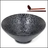 Skålar keramiska japanska ramen soppskål med matchande sked och pinnar som är lämpliga för Udon soba stor storlek droppleverans hem garde dh7jd
