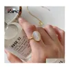 Clusterringen Kinel 925 Sterling Sier 18K Gold Shell Two Tones Style Korea Ins Irregar For Women Party Anniversary Fine Jewelr Drop DHQH5