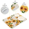 Bordmattor Hemma kök Placemat Solflower Print Microfiber Dying Dish Mat Icke-halk Absorberande värmebeständig bordsartiklar