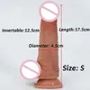 Itens de beleza 19.5cm Strapon Dildos Realista Silicone Sliding Foreskin Penis adulto Toys sexy fêmeas de masturbação Estimulação vaginal