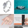 Clusterringe bestanden Diamond -Test 0.5ct Moissanit Swallowtail BL Head Fashion Ring 925 Sterling Sier Frauen vorschlagen klassischer Tropfen d Dhoxw vorschlagen