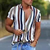 Men's Casual Shirts 2023 Summer Men's Trend 3d Digital Printing Button Cardigan Short Sleeve Lapel Hip Hop Style Youth Fashion Shirt