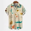 Casual shirts voor heren heren shirt y2k hombre cartoon bedrukte korte mouw straat Hawaiian Beach Vintage Harajuku 4xl