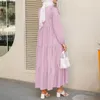 Roupas étnicas roupas muçulmanas dubai abaya vestidos de moda de manga longa casual mulheres vestidos maxi abayas hijab islam 5xl