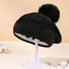 Berets Vintage Eltern-Kind-Baskenmütze für Frauen stricken warme Künstler Winter Mutter und Kinder Caps 2023 solide elegante Autume Girl Cap