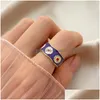 Cluster Rings Fashion Korean Style Flower Wreath For Women Punk Trendy Vintage Plum Blossom Ring Small Enamel Couple Drop Delivery Je Dh8Hd