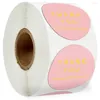 Jewelry Pouches Pink Paper Gold Foil Thank You Sticker Roll For Supporting My Business Seals Labels 500pcs/roll Round Scrapbooking