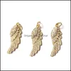 Charms 5 stcs Cz Pave Angel Wing hanger voor armband ketting oorrel sleutelhanger maken Handgemaakte vrouwen sieraden accessoire drop levering otuxq