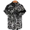 Camisas casuales para hombres 2023 Estilo de verano Personalidad Impresión 3D Patrón de terror Camisa de diseñador de moda hawaiana para hombres