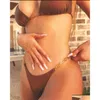 Bronzers Highlighters Sexy Underwear Women Swimsuit Bikini Set Mticolors Summer Time Beach Bading Pakken Tweedelige strandkleding voor L Dhthw