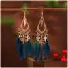 Dangle Lustre Bohème Bijoux De Mode Pour Les Femmes Ornements Boucles D'oreilles À La Main Perlé Colorf Plume Drop Delivery Dhy7Y