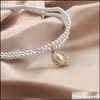 Pendentif Colliers Double Couche Perle Collier Ras Du Cou Pour Les Femmes Or Couleur Pendentifs Bijoux Charmes Bijoux Collier Drop Delivery Dhjsp