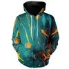 Hommes Hoodies Cloudstyle Zipper 3D Imprimé Peinture À L'huile Style À Capuche À Capuche Streetwear Manches Longues Casual Sweat Hommes