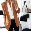 Costumes pour femmes Blazers femmes Ol Style solide à manches longues élégant costume bureau travail poches grande taille Blazer col en v ouvert devant cranté