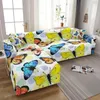 Chair Covers Butterfly Printed Sofa Cover For Living Room Spandex All-Inclusive Wrap Sectional Couch Elastic Slipcover 1-4 Seater