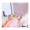 Cluster Rings Natural Real Colorf Tourmaline Country Ring на одно ювелирные изделия 0,15CTX5PCS GEMSTONE 925 SERLING SIER FINA