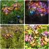 2pcs Butterfly Lawm Decor Solar Light extérieur imperméable Lantern Lantern Lamp Layscape Stakes for Garden Pathway