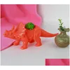 Planters Pots Plastic Dinosaur Animal Flower Pot For Cactus Succent Plant Bonsai Container Planter Garden Decoration Zc1536 Drop D Dhd02