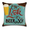 Kudde 2 st/set soffa kast täcke dekorerat fodral hemtextil lin bar öl mönster fyrkantig kudde