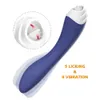 Sk￶nhetsartiklar realistisk tunga slickar massager Blow Job Clitoral Vibrator med tv￥ motorer