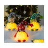 Juldekorationer barn år gåva glödande ansiktslös docka dvärg rudolph plysch ornament natal med lightchristmaschristmas droppe dhnbh
