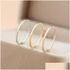 Cluster Rings Rose Gold Lovers Lady Band Promise Engagement Jewelry Gifts Simple Fine Ring Plain Titanium Steel Extremely Drop Delive Dhadn