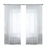 Rideau 1 PC Style Américain Conception Fenêtre Sheer Pour Chambre Tulle Tissu Salon Moderne Prêt À L'emploi