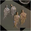 Dangle Chandelier Fashion Jewelry S925 Sier Post Leaf Shape Earrings Exaggerated Women Fl Diamond Tassels Dinner Stud Drop Delivery Dhnum