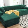 Stol täcker mysigt hem sammet stretch l-formad soffa täckning för vardagsrum soffmöbler skyddar elastiska 1/2/3/4 sits