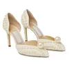 Sapatos de casamento na noiva feminina de salto alto sandália sacora de 100 mm de cetim branco bombas cravejadas de cristal feminino sandálias femininas