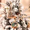 Kerstdecoraties 6 stks/set diy houten mini -boom ornamenten herten kerstfeestdecoratie voor thuisjaar