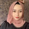 Vêtements ethniques Demoiselle d'honneur Mariage Musulman Diamants faits à la main Fringe Hijabs