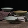 Ciotole Ramen giapponese Ciotola per noodle Insalata di frutta in ceramica Stoviglie Cappello con piede alto Cucina in porcellana per la casa Stoviglie retrò