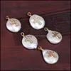 Charms White Blue Fuchsia Mint Cz Tiny Religious Cross Freshwater Pearl Pendant Bead Charm For Choker Earring Jewelry Makingcharms D Otcw1