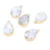 Hänge halsband naturliga halvädelsten sten reiki helande vita kristalltänder charm för smycken tillverkning diy halsband accessorie 24x15x8mm