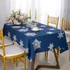 Table Cloth Christmas Red Snow Dining Cover Rectangle Round Tablecloths Desktop For Restaurant Household Decoration