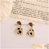 Hoop Huggie Fashion Jewelry S925 Sier Post Earring for Women Triangle Charm Leopard Design Dangle Studörhängen Drop Delivery DHXGM