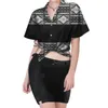 Damesblouses dames 2023 Summer Streetwear mode elegante sociale kleding mooie en Polnesiaanse tribal samoa aangepaste print