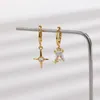 Boucles d'oreilles créoles MODOMA 2023 croix Zircon asymétrie Design Hip Hop pour femmes bijoux de mode coréen minimaliste