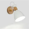 Wandlampen Noordelijke massief houten slaapkamerlicht Moderne macaron LED E27 LAMP Minimalistische studie Woonkamer Pas hoofd binnen verlichting aan