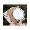 Compact Mirrors Laduree Les Merveilleuses Miroir De Poche Hand Mirror Vintage Metal Holder Pocket Cosmetics Makeup With Carry Bag Re Dhcqg