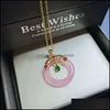 Pendant Necklaces 925Sier Inlaid Chalcedony Safeness Ring Rose Peace Buckle Live Supply Factory Wholesalependant Drop Delivery Jewel Otip8