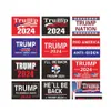 Banner Flags Trump 2024 Bayrak Mtistyles Donald Amerika Birleşik Devletleri için Polyester Dekoru ABD 3x5 ft 90x150 cm Bırak Teslimat Ho Dhcnq