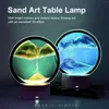 Bordslampor 3D Moving Sand Art RGB Färgglad färgförändring Dynamisk timglaslampa Creative Nightlight Home Decoration