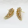 Stud Earrings 6 Pairs Zircon Feather Pave Zirconia Women Jewelry Mix Color Gift 30422