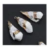 Collane con ciondolo Natural Irregar White Crystal Pendum Healing Jewelry Reiki Per uomini e donne Pietra preziosa adatta Fai da te Makingpendant D Ott1B