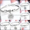Charm Bracelets Bracelet Wholesale Love Heart Perfect For Christmas Birthdays Sister Mom Clear Drop Delivery Jewelry Dhqmx