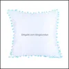 Taie d'oreiller Blanc Sublimation Taie D'oreiller Colorf Bord Balle Transfert De Chaleur Impression Coussin Er 40X40Cm Diy Satin Ers Drop Delivery Home Dh3Em