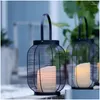 Candle Holders Garden Hanging Lamp Nordic Style Lantern Holder Unique Aesthetic Black Velas Decorativas Home Decoration Drop Delivery Dhpyj