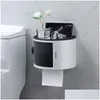 Boîtes de rangement Bacs Maquillage Mtifonctionnel Organisateur mural Étagère étanche Boîte de mouchoirs de toilette Accueil Accessoires de salle de bain Drop Livraison Dhhmv